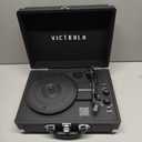 Victrola Journey Bluetooth Portable Suitcase Record Player  with Built-in Speakers, 3 Speed Vinyl Record Player, RCA Out, Headphone Jack (Black)