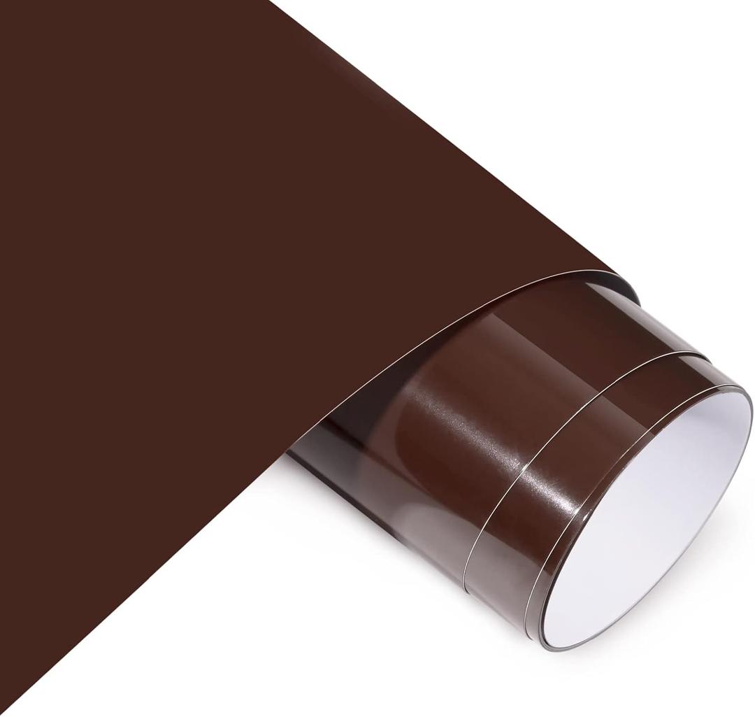 AHIJOY Brown HTV Heat Transfer Vinyl 12" x 12ft Chacolate Brown Iron on Vinyl for T-Shirts Hats Clothing Garment Fabric