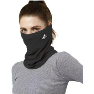 Vanolu Winter Neck Gaiter for Men Women, Soft Thermal Fleece Neck Warmer Face Cover Scarf for Cold Weather (Black)