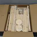 Bird Playground - Natural Wood Parrot Playstand with Perches, Bird Play Gym & Accessories, Removable Tray & 4 Stainless Steel Cups