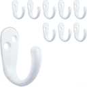 IBosins 9PCS Coat Hooks Wall Mounted Single Prong Robe Hook for Hanging Towel Hooks with 30 Screws for Bags, Hat, Cap, Scarf, Cup (White)