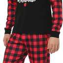 VENTELAN Family Matching Christmas Pajamas Set Holiday Santa Claus Sleepwear Xmas PJS Set for Couples and Kids (Large, Red Plaid)