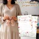 Baby Shower Invitations with envelopes, 25 Wildflower baby shower invites for gender reveal, Newborn announcement invitation card, neutral fill in style invitation , party favor & decoration -B18