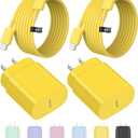 Type C Charger Fast Charging USBC Charger Block 25W Super Fast Wall Chargers for Galaxy S25 S24 S23 S22 S21/S21 Ultra/S20/S20 Ultra/Note 20 Ultra,Android Chargers (Yellow)