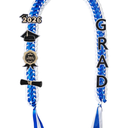 Graduation Leis 2026 Money Ribbon Leis for Graduation Class of 2026 Braided 48inch Graduation Necklace for High School,College Graduation Party Gifts,Blue and White
