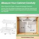 Under Sink Organizer, 2-Pack Pull Out Cabinet Organizer 2 Tier Metal Slide Out Storage Shelf Rack, L-Shaped Adjustable Height,Mesh Sliding Drawer for Kitchen, Bathroom, Laundry, Pantry, White, XL