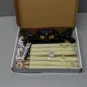 Homemory 6 Pcs Window Candles with Remote Timer Dimmer, Christmas Candles for Window Battery Operated, Ivory Flameless Taper Candle with Holders and Suctions, LED Candlesticks for Xmas Holiday Decor