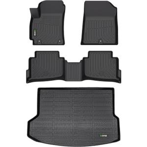 HAFIDI® Floor Mats & Cargo Liner Set Fit 2023-2020 for Kia Seltos All Weather Protection TPE Anti-Slip Automotive Full Set Floor Liners Custom Accessories - Black