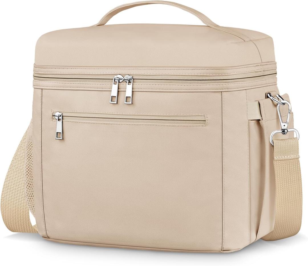 DALINDA Lunch Bag Cooler Bag Lunch Box for Women Men, Insulated Leak Proof Lunchbox Lightweight for Picnic,Grocery,Beach,Camping,Travel,Work (Large-13L, Khaki)