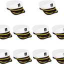 VALICLUD 10PCS Captain Yacht Hat Sailor Hat Embroidered Hats Adjustable Captain Cap, 10.22X7.86X3.54in