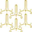 6 Pcs Gold Display Stand,Sonku 4 Inch Iron Display,Photo Holder Stand,Decorative Plates,Displays Picture Frames,Artworks
