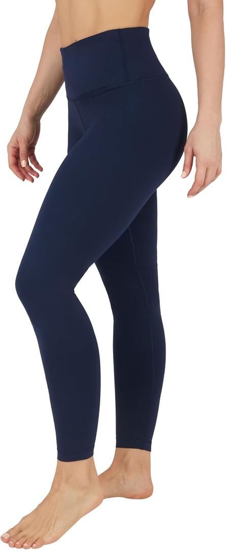 90 Degree By Reflex High Waist Power Flex Tummy Control Leggings (Blue, L)