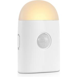 Motion Sensor LED Night Lights Warm White with Adjustable Brightness Rechargeable Battery, with Hook and Stick-On for Cabinet, Wardrobe,Closet,Hallway, Stairs (1 Pack)