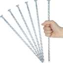 12 Inch Galvanized Landscape Stakes Metal Landscape Edging Anchoring Spikes, Landscape Anchoring Stake for Artificial Turf, Paver Edging, Weed Barrier, Tent, Camping, Carpentry (15)