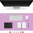 Leather Desk Pad Protector,Non-Slip Desk Pad,on-Slip PU Leather Large Mouse Pad,Easy Clean Desk Protecor Mat,Writing Pad for Office Work/Home/Decor(Light Purple, 23.6" x 13.7")