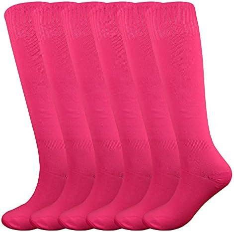 Fitliva Knee High Long Sports Socks Unisex Multicolor 6 Pack