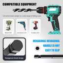 3/8'' x 12'' Auger Drill Bit for Wood, Hex Shank Tri Flute Ship Auger Long Drill Bit for Soft and Hard Wood,Tree Stump,Plastic,Drywall and Composite Materials