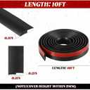 10ft Carpet Floor Transition Strips, Self-Adhesive Carpet to Tile Transition Edge Triings for Doors/Wood Floors, Coverage Height up to 5mm (Black)