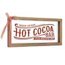Pechpell 11.8×6 Inch Hot Cocoa Bar Sign, Wooden Christmas Kitchen Table Top Centerpieces Decor, Holiday Decorative Signage Indoor Wall Art Shelf Mantel Coffee Station Rustic Farmhouse Home Decorations