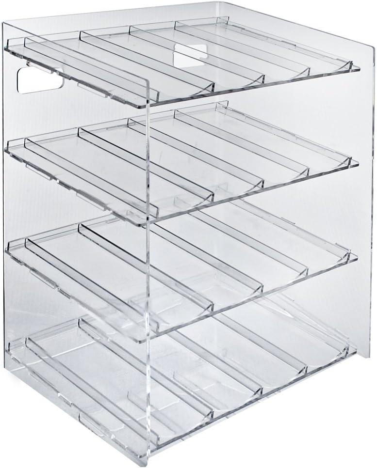 Azar Displays 222484 12" W x 8.5" D x 14.5" H 4-Tier Cosmetic Display for Counter, Pegboard and Slatwall
