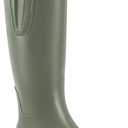 Women's Tall Knee High Rain Boots - Waterproof Natural Rubber Wellies, Adjustable 17" Wide Calf, Anti-Slip Sole & Arch Support for Rain, Mud & Garden (6, Olive Green)