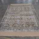 Loloi Layla Collection LAY-03 Olive/Charcoal 7'-6" x 9'-6" .13" Thick Area Rug, Soft, Durable, Vintage Inspired, Distressed, Low Pile, Non-Shedding, Easy Clean, Printed, Living Room Rug