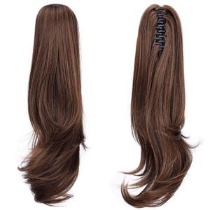 Ponytail Extension, 20" Long Wavy Synthetic Fiber Hairpiece, Clip-in Ponytail Wig for Women (Light Brown)