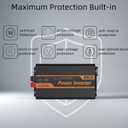 PowMr 3500W Solar Inverter, Pure Sine Wave Inverter 12VDC to 110V AC Converter for Home, RV, Truck, Off-Grid Power Inverter with Dual AC, LCD, USB, Battery Cables for 12V Lead-Acid & Lithium Battery