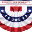 6 Pack USA Pleated Bunting Fan Flags 1.5x3 Ft - American US Flag Bunting for Outside Red White & Blue Patriotic Decor for 250th Anniversary, Memorial Day, Independence Day 4th of July Decorations