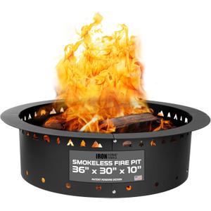 Iron Forge Tools Fire Pit Ring 36 Inch Outer/30 Inch Inner - Outdoor Heavy Duty Metal Round Smokeless Permanent Fire Ring Insert Liner (36x30x10)