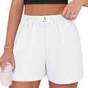 ANRABESS Shorts for Women Summer Beach Cover Ups Casual High Waist Flowy Wide Leg 2026 Spring Vacation Lounge Shorts, White Medium