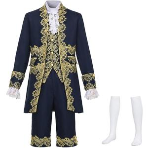 CAMDOM Mens Victorian Costume Suit Medieval Rococo Court Style Prince Cosplay Outfit Set Cosplay Fancy Dress (X-Large, Blue) CAMDOM Mens Victorian Costume Suit Medieval Rococo Court Style Prince Cosplay Outfit Set Cosplay Fancy Dress (X-Large, Blue)