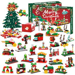 777 Pack Advent Calendar 2025 Building Block Kit-Train Set, 24-Day Countdown Toy Building Set Party Favors, Construction Toy Christmas Gift for Adults