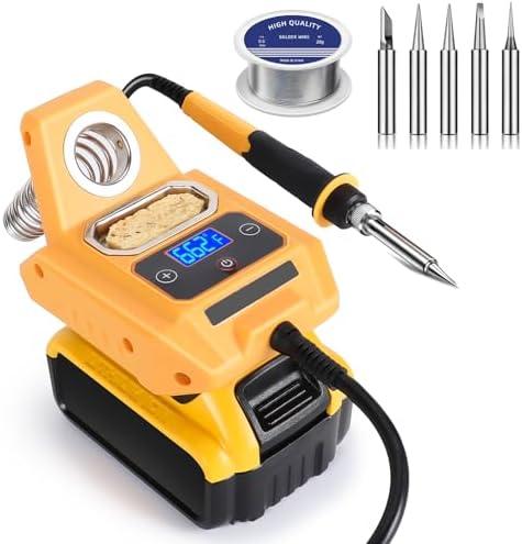 ITEFDTUTNE Cordless Soldering Station for Dewalt 20V Max Battery（Battery Not Included）, Electric Digital LCD Display Soldering Iron Station,Fast Heating Up Soldering Station for DIY, Appliance Repair