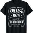 Vintage Made In 1974 T-Shirt 44th Birthday Gift T-Shirt, Size L