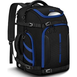 YOREPEK 65L Ski Boot Bag, Waterproof Ski Snowboard Backpack with Clamshell Opening, Separate Compartments for Boots, Helmet, Goggles, Jacket, Pants, Accessories for Adults, Mini Pockets for AirTag Black