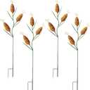 Geelin 6 Pcs 47 Inches Wonderland Metal Corn Stalk Emerald Garden Stake Yard Decorative Outdoor Autumn Harvest Decoration Emerald Garden Stake Yard Lawn Fall for Outdoor Art