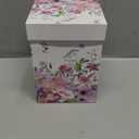 Ceramic Mug Tall Coffee Cup with Lid, Porcelain, Tea Cup with Handle for Latte, Cappuccino and Cocoa, Home and Office Coffee Cups, Art Pattern in Color Box, 17 oz, Pink Flower