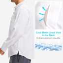G Gradual Men's Long Sleeve Sun Protection Fishing Shirt with Zipper Pockets UPF 50+ Lightweight Cool Sun Shirts for Men Hiking Outdoor Casual (White, L)