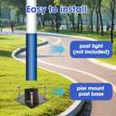 3 Inch Pier Mount Base - Heavy Duty Metal Post Light Adapter - Outdoor Bracket for Lights, Mailboxes, Light Poles & Flagpoles 2-Pack Black