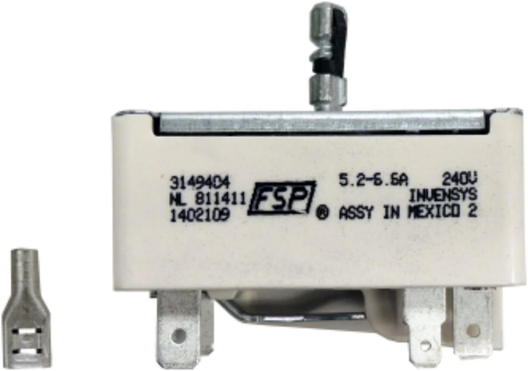 Supco ES9404 Surface Element Infinite Switch Replaces Whirlpool WP3149404, AP6007668, AP3095448, 3149404