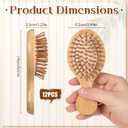 12 Pack Mini Bamboo Hair Brush Bulk, Bulk Natural Wooden Paddle Brush Detangling-Brush Paddle Mini Wood Hairbrushes Wood Hairs Brushs for Women Men Party Favors (Oval)