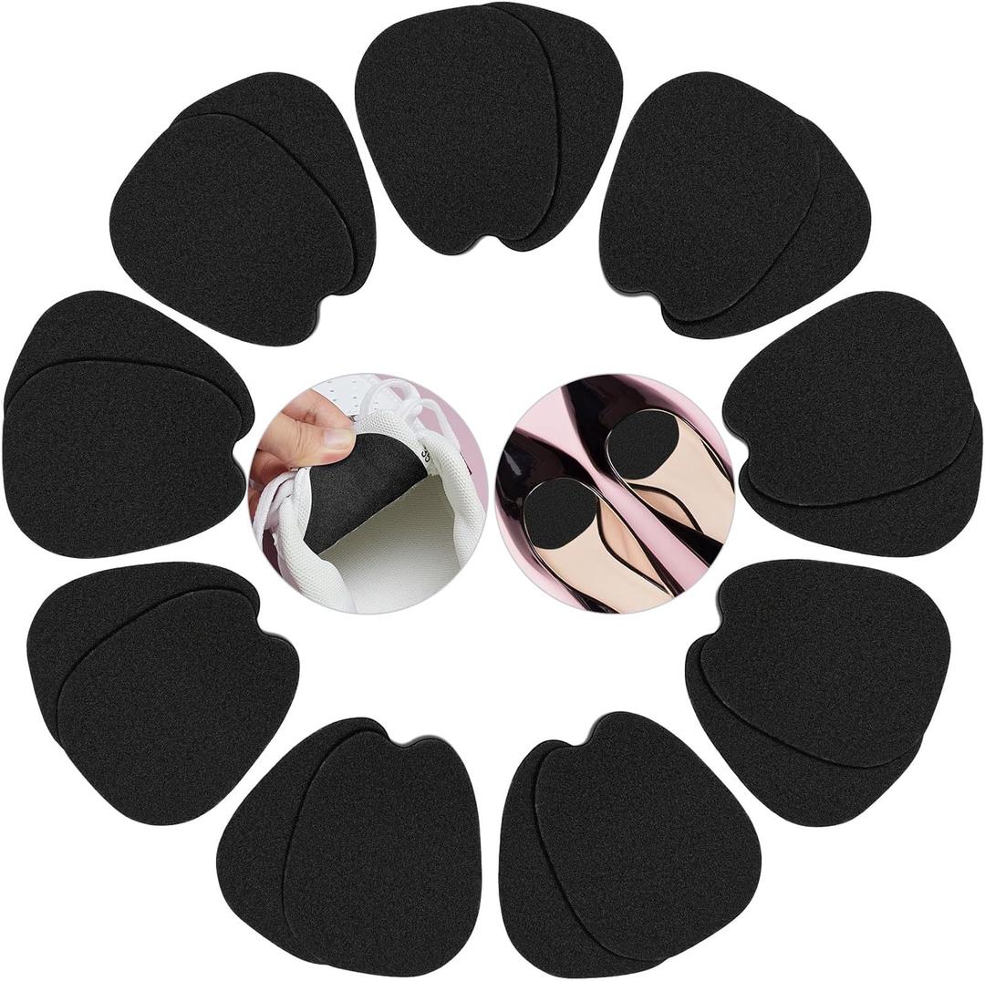 Zhanmai 9 Pairs Felt Tongue Pads for Shoes, Soft Self-Adhesive Shoe Tongue Pads for Men and Women, Non Slip Cushion Inserts to Fills Instep Space, Large(Black)