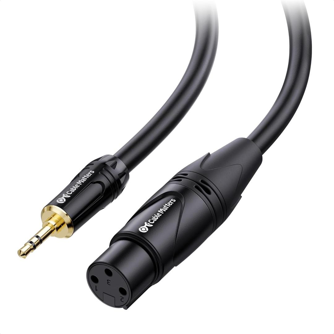 Cable Matters Unbalanced 3.5mm to XLR Cable - 10ft, Male to Female, 1/8 Inch to XLR Cable