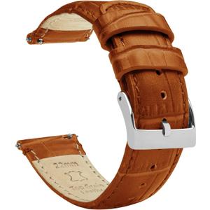 BARTON WATCH BANDS 12mm Toffee Brown - Alligator Grain - Quick Release Leather Watch Bands for Women