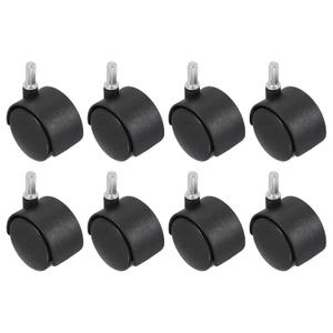 PATIKIL Office Chair Wheels Replacement 2", 8 Pcs Nylon Heavy Duty Office Furniture Casters Wheels with Universal Wheel for Hardwood Floor Carpet, Black