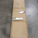 BARNSMITH 36in x 96in Glass Barn Door and 6.6FT Nickle Sliding Door Hardware Included, 5-Panel Frosted Glass, Solid Wood Covered with Water-Proof PVC Surface, Easy Assembly, White