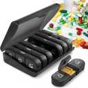 Weekly Organizer 3 Times a Day, Portable Travel Box 7 Day with Large Containers,Pill Organizer 21 Grid Portable Organizer Travel Container Black. Incomplete No 1 Box