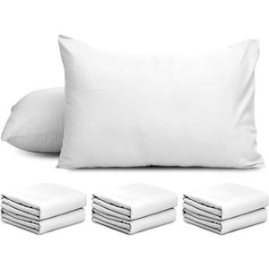 AMEHA 6 Pack Pillowcases White – Super Soft Brushed Microfiber Standard Size Pillow Cases | Hotel Quality Pillow Covers
80x50