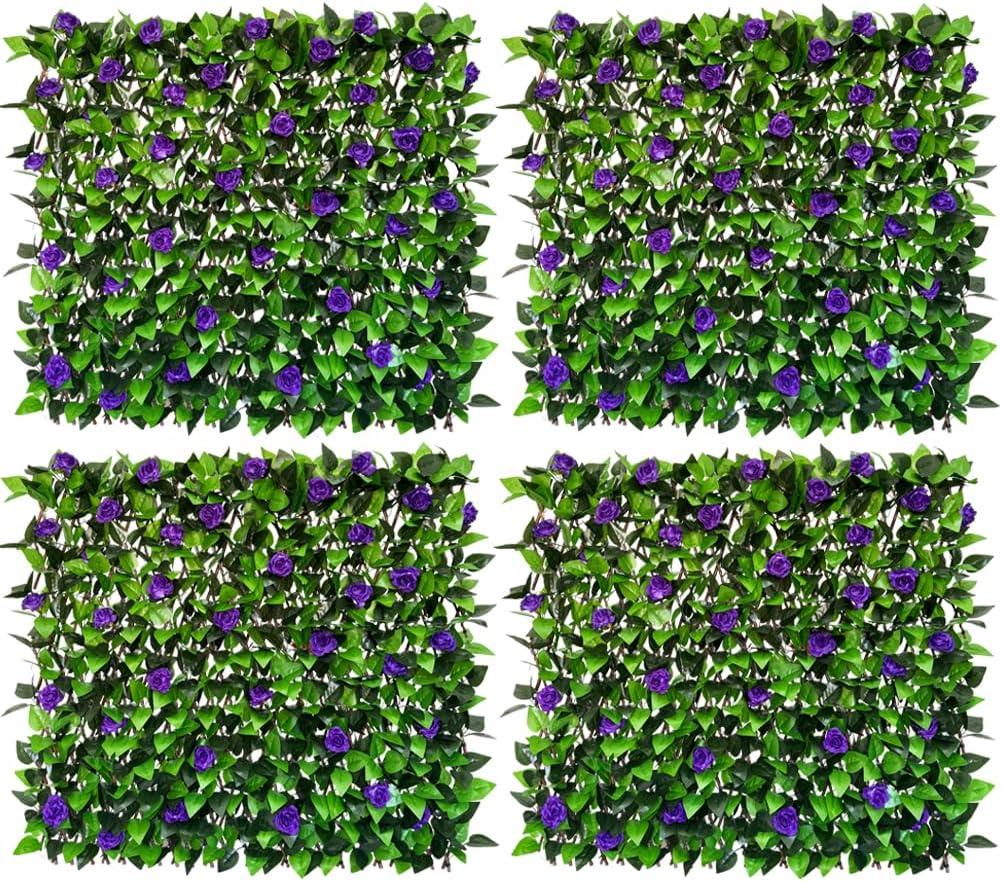 Expandable Fence Privacy Screen for Balcony Patio Outdoor,Decorative Faux Ivy Fencing Panel,Artificial Hedges